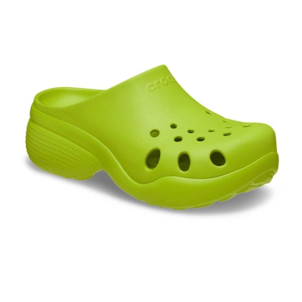 Crocs Aura Clogs Kiwi Green Color 2” Heel NWT Mens Size 6/Womens Size 8 - Picture 2 of 10